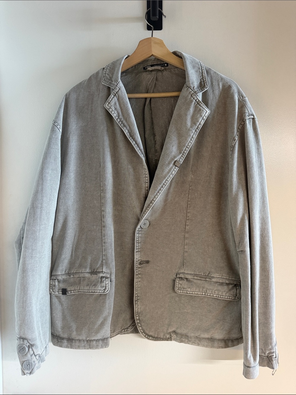 Zara Light Gray Shirt Jacket Blazer